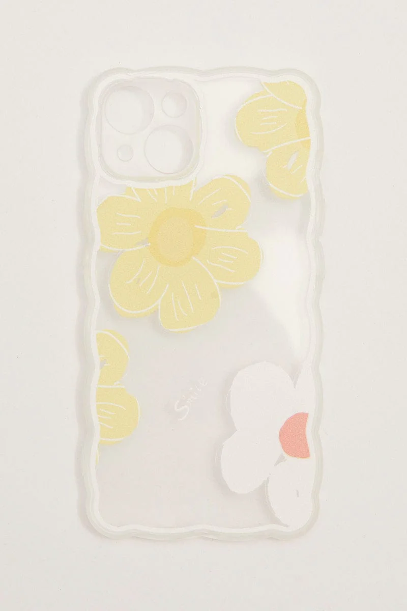 Yellow Floral Floral Phone Case For Iphone 14