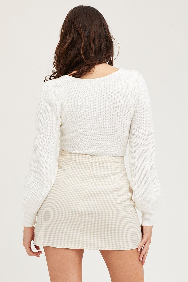 Check Mini Skirt High Rise