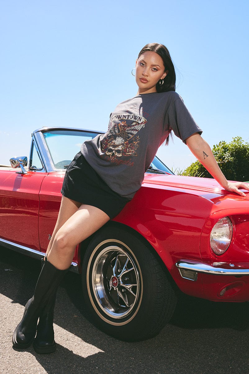Black Graphic Tee Los Angeles Vintage