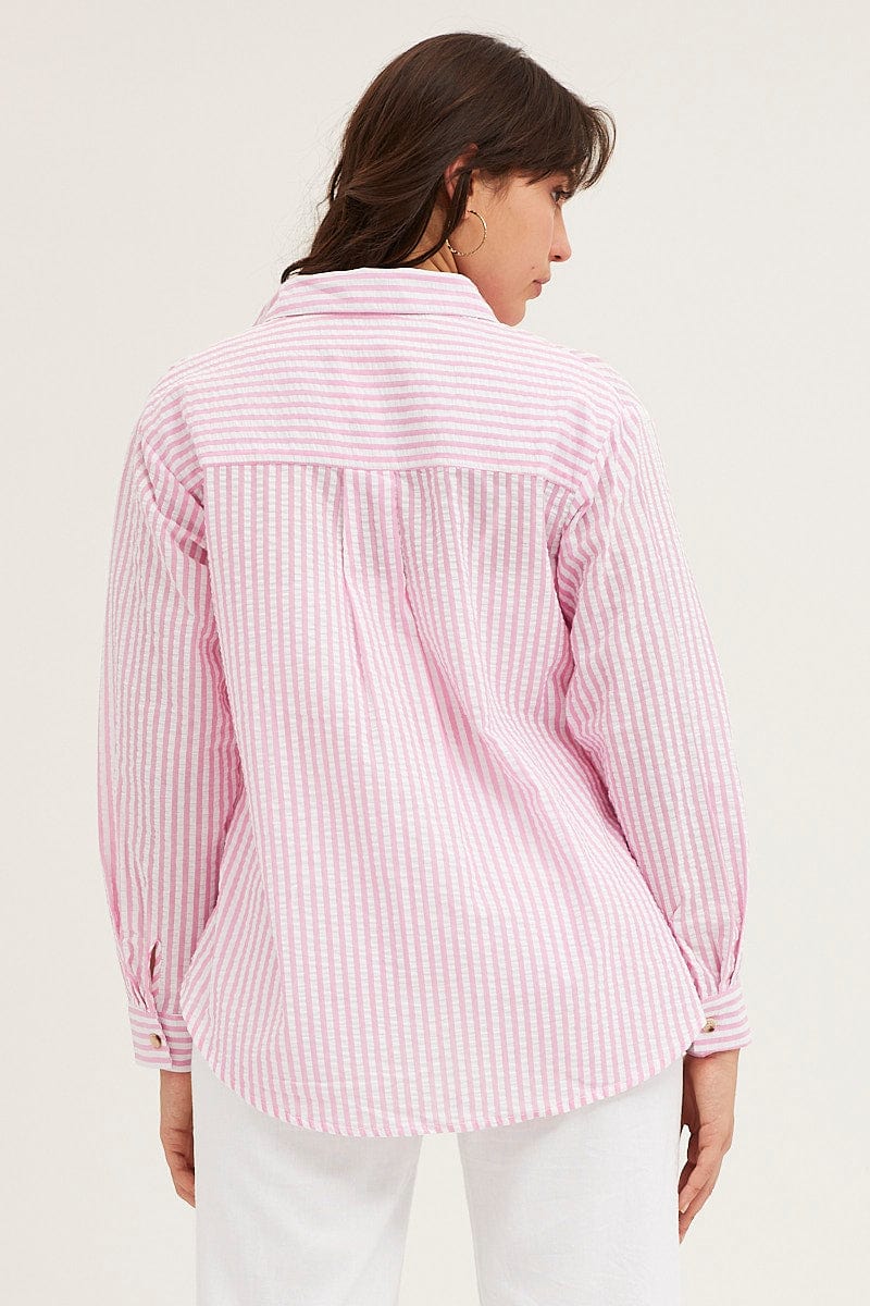 Stripe Shirt Long Sleeve Cotton