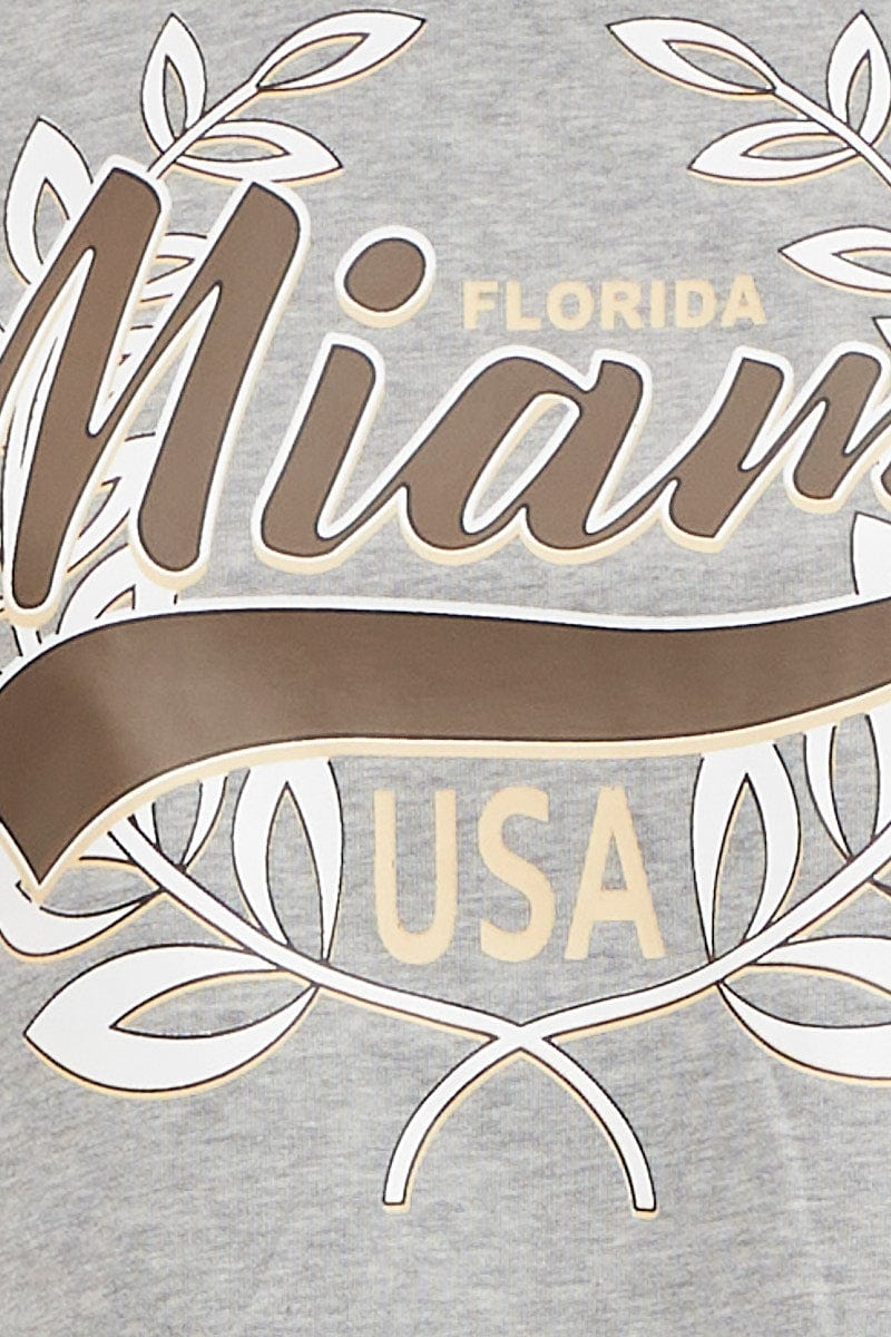 Grey Graphic Sweater Long Sleeve