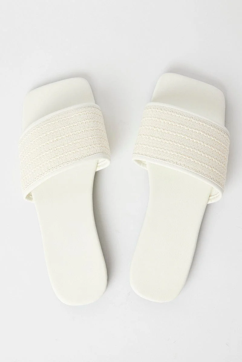 White Flat Sandals