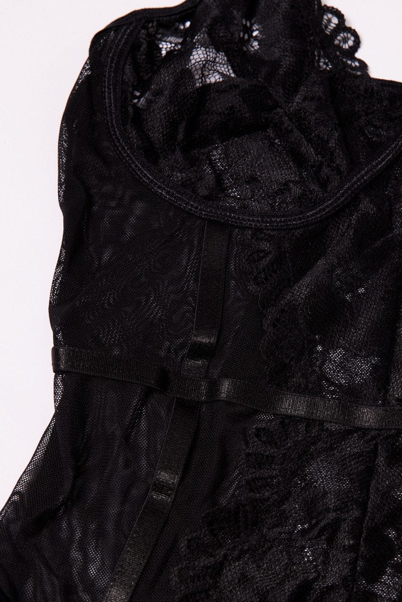 Black Lace Bodysuit One Piece Lingerie