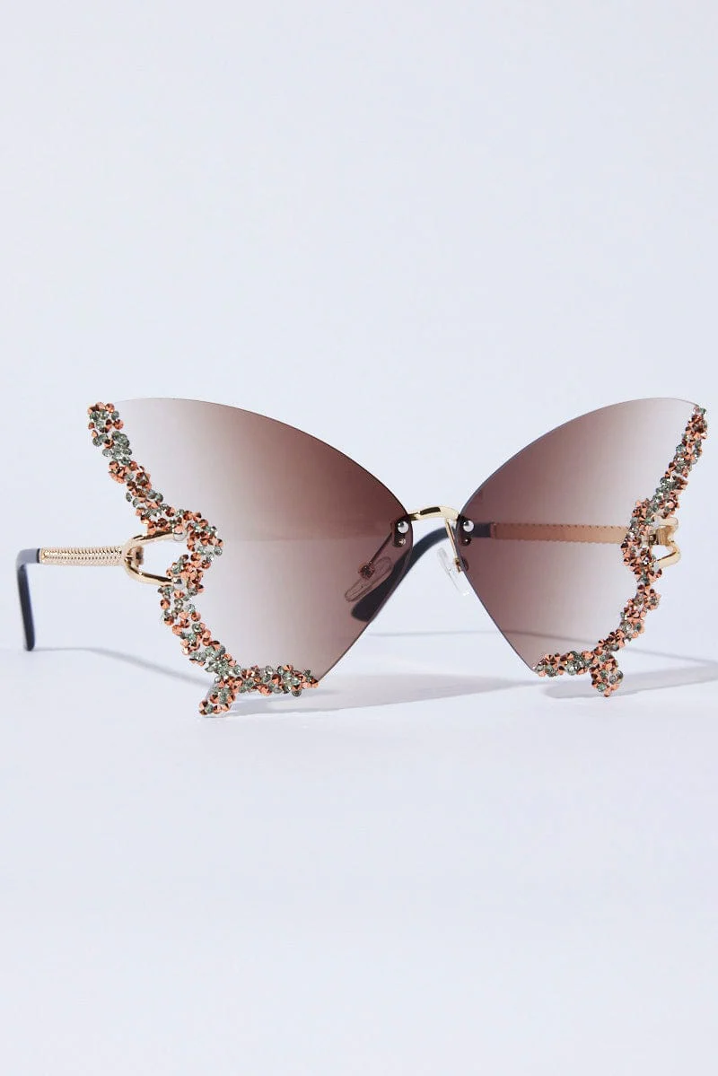 Brown Butterfly Sunglasses