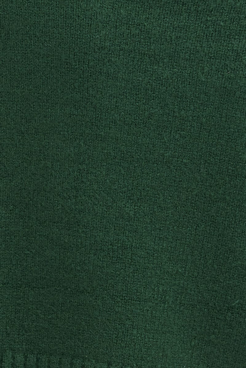 Green Cable Knit Jumper High neck