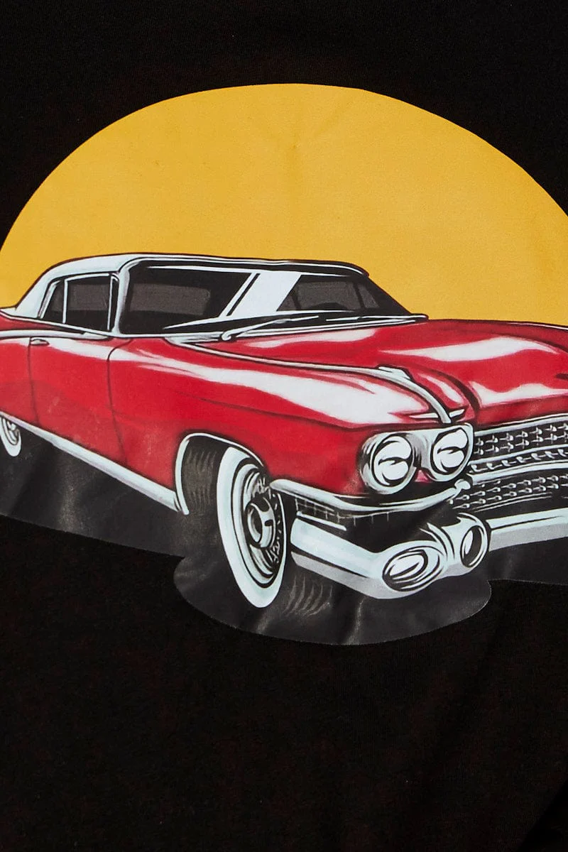 Black Graphic T Shirt Short Sleeve