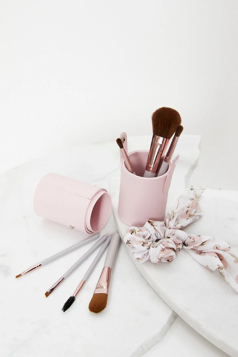 Pink Make Up Brush Set