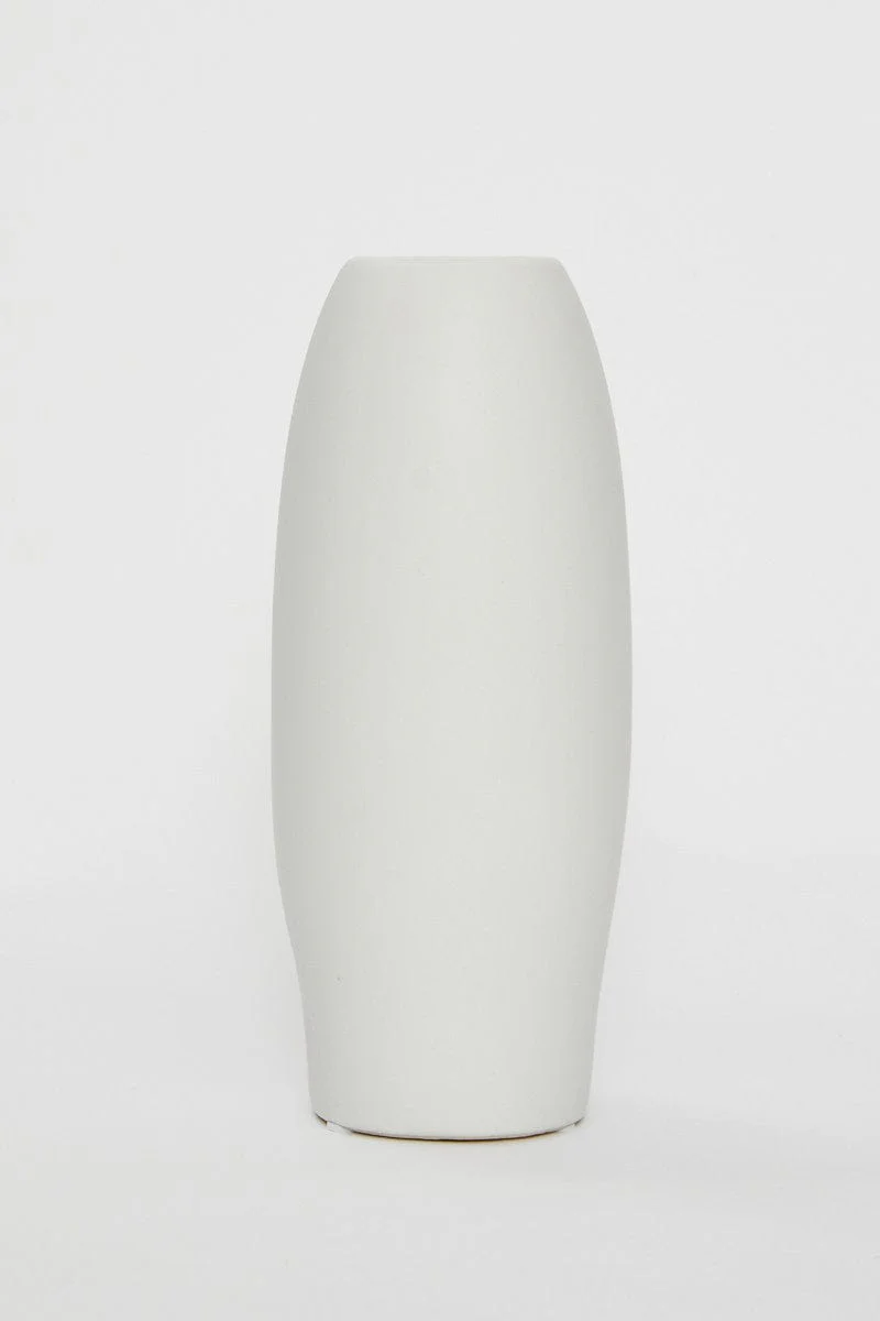 White Face Vase 24Cm Tall