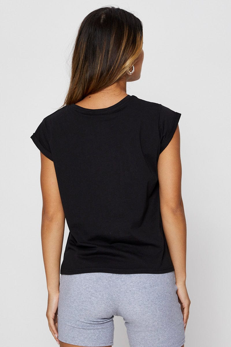 Black Graphic T Shirt Short Sleeve