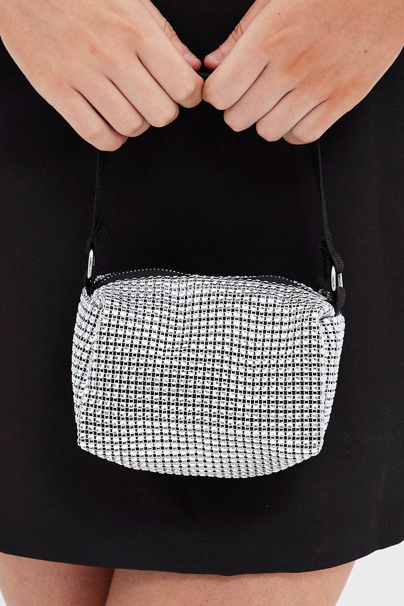 Silver Mini Crystal Detail Grab Bag