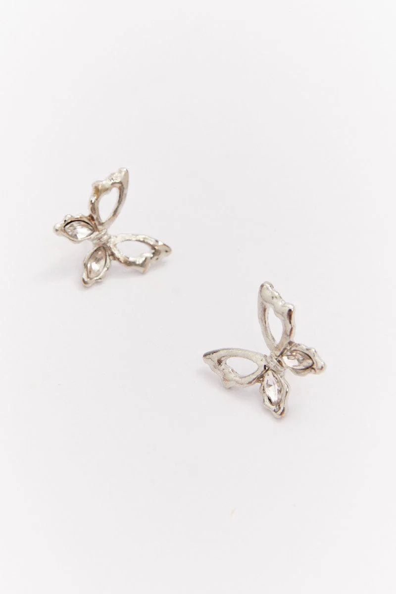 Silver Butterfly Earrings