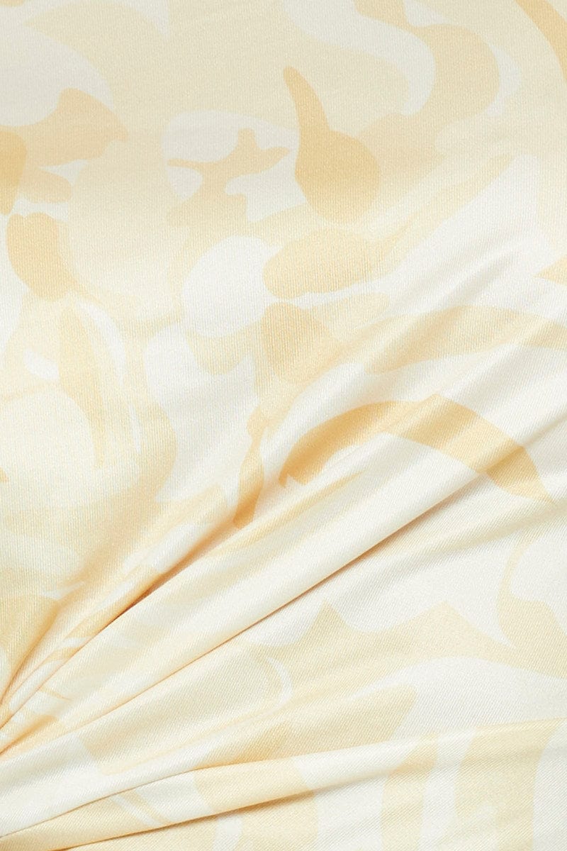 Print Knot Top Short Sleeve