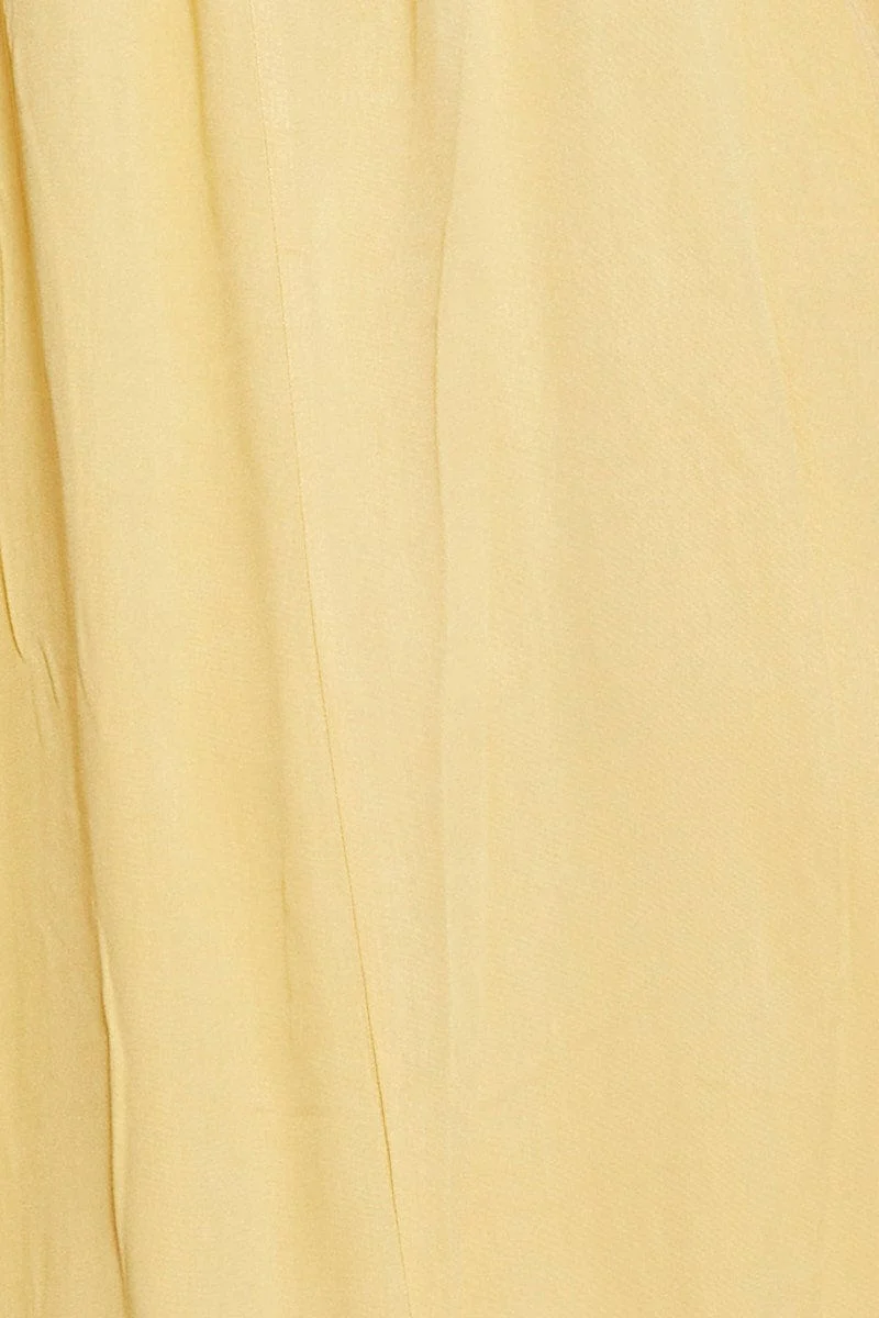Yellow A Line Dress Sleeveless Midi