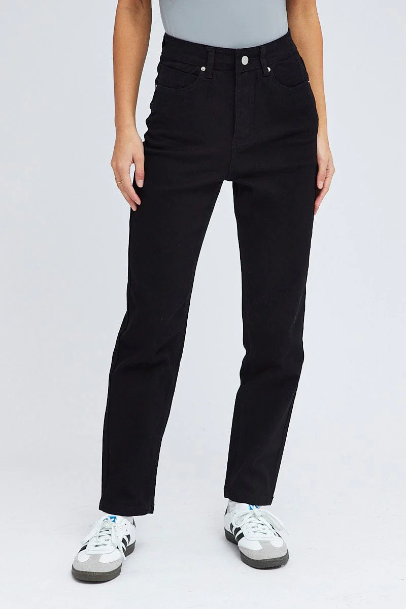 Black Mom Denim Jeans High rise