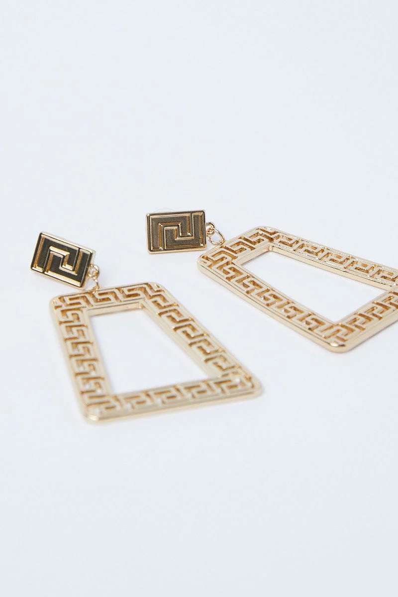 Gold Statement Decor Earrings