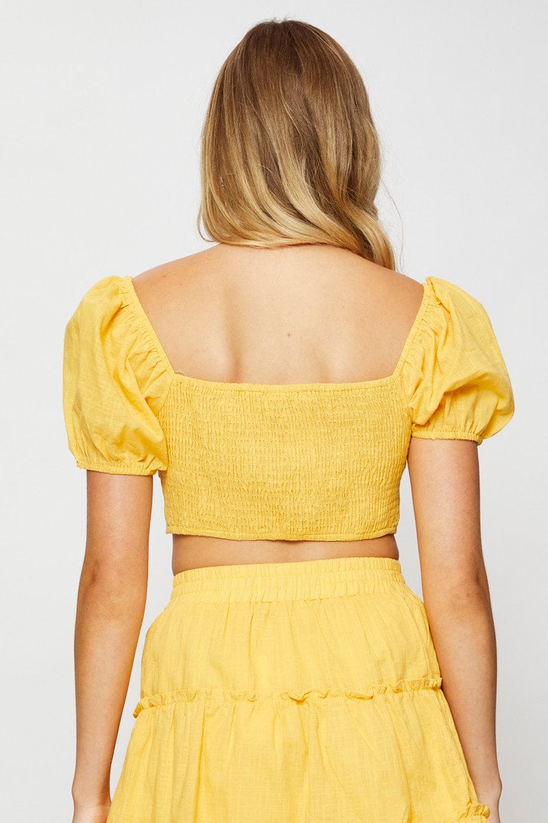 Orange Crop Top Short Sleeve