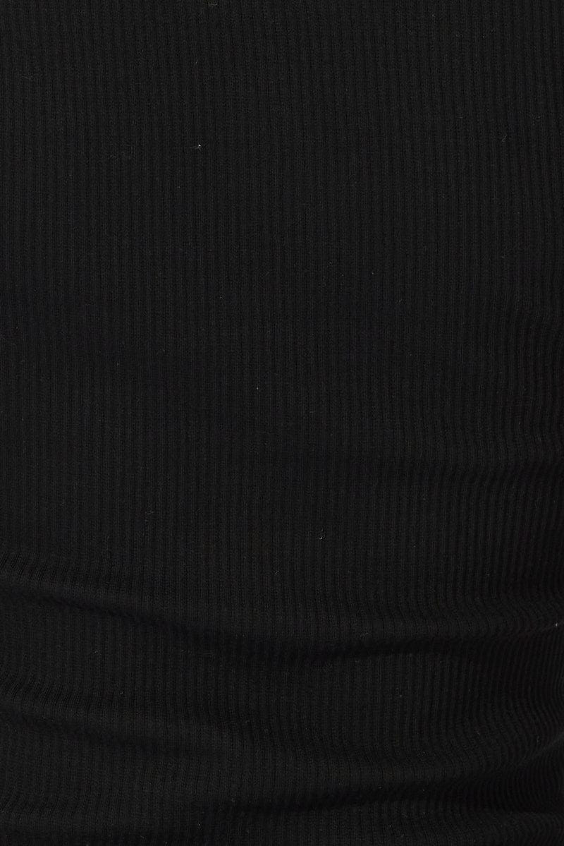 Black Tank Top Sleeveless Crew Neck