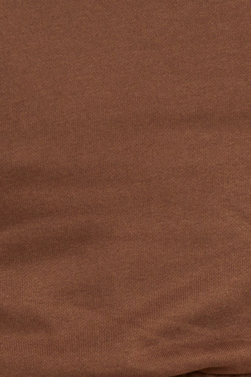 Brown Sweat Crop Top