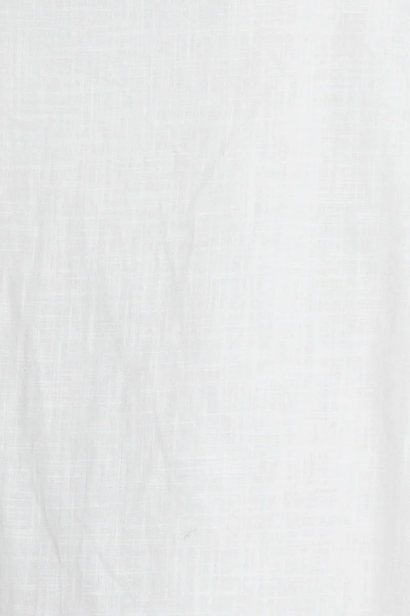 White Twist Front Bardot Midi Dress