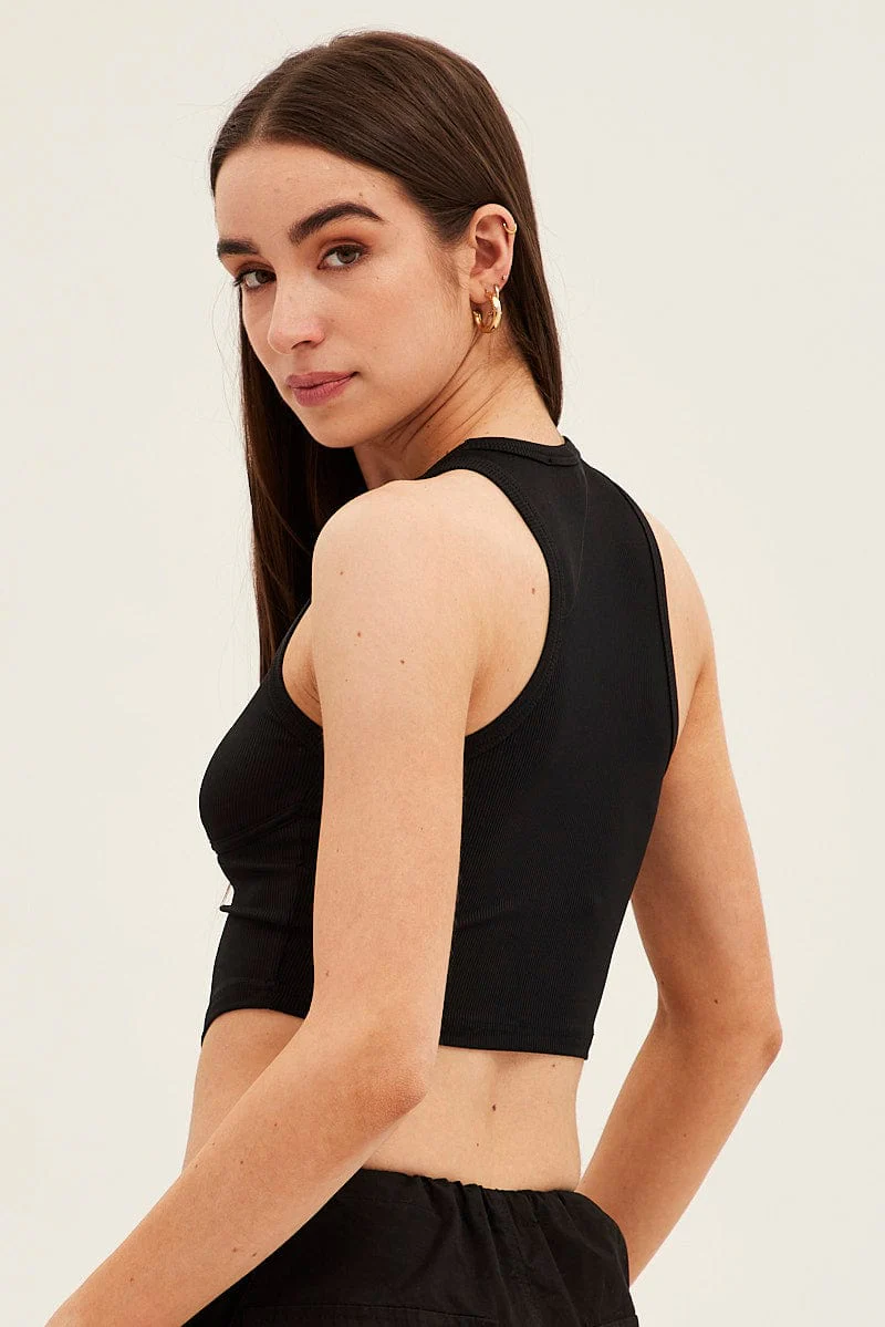 Black Basic Jersey Top