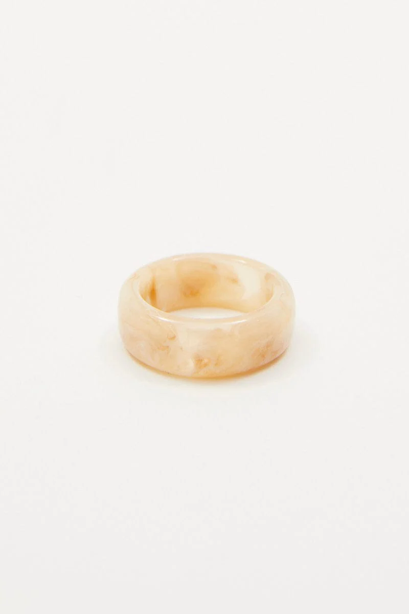 White Plastic Chunky Ring