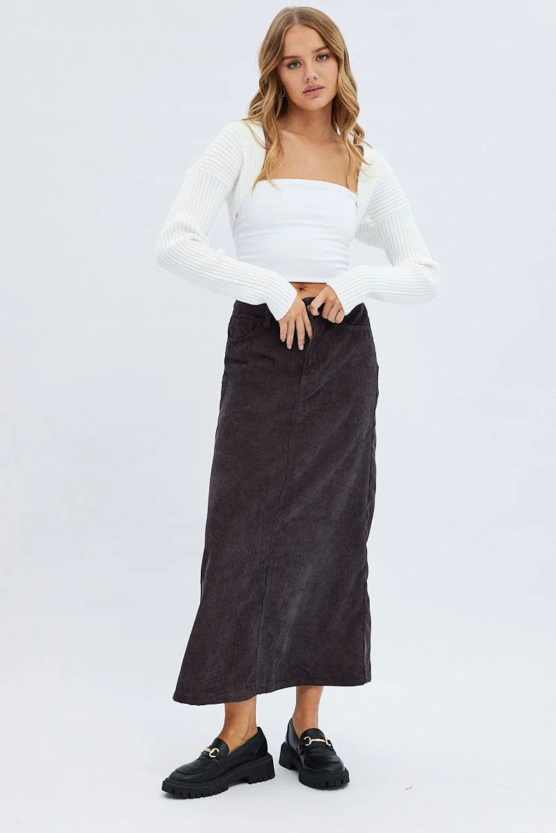 White Knit Shrug Long Sleeve