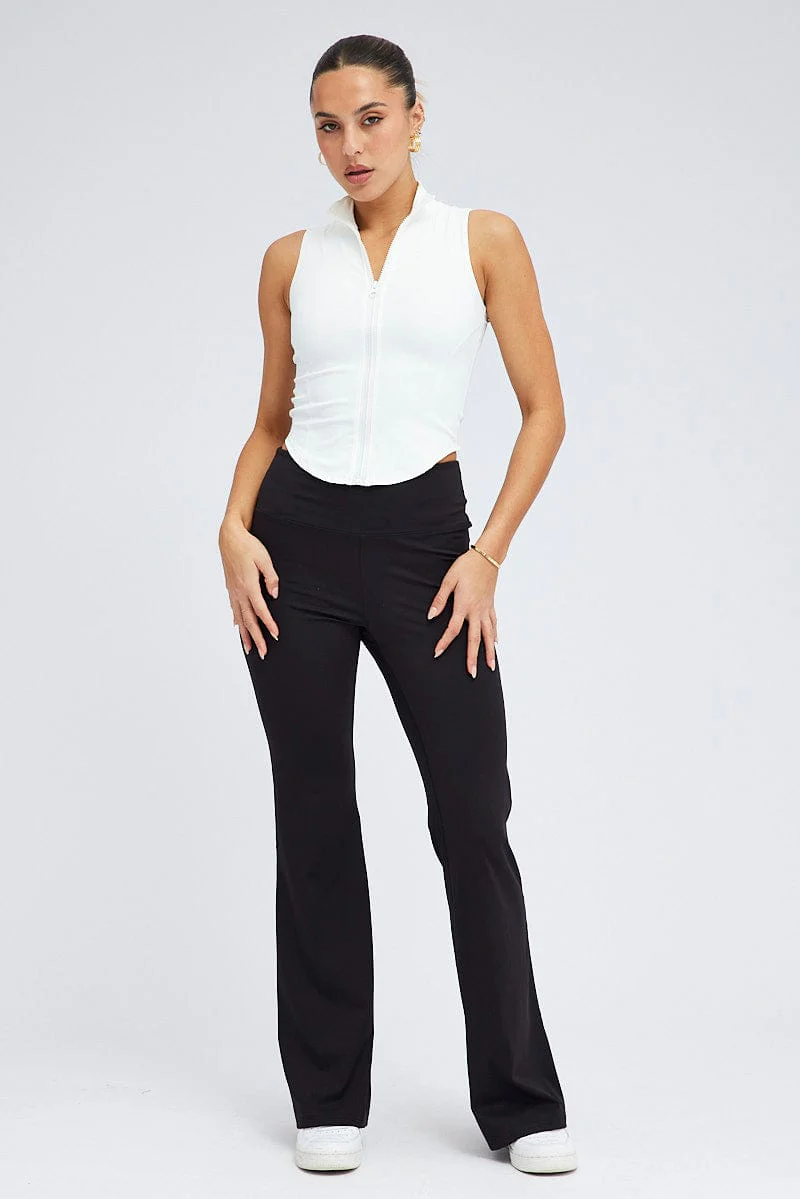 White Zip Up Vest Activewear