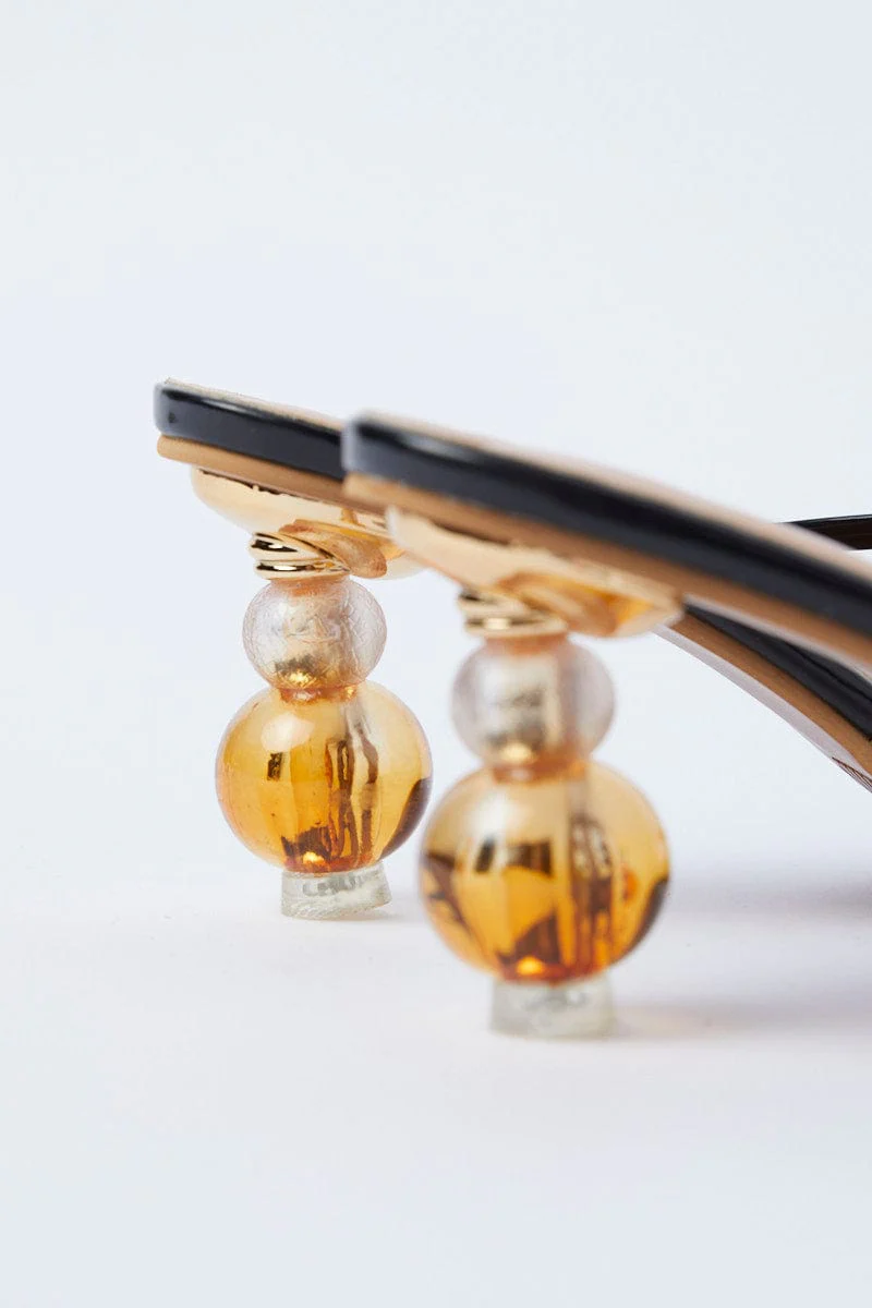 Black Strappy Mid Heeled Mules