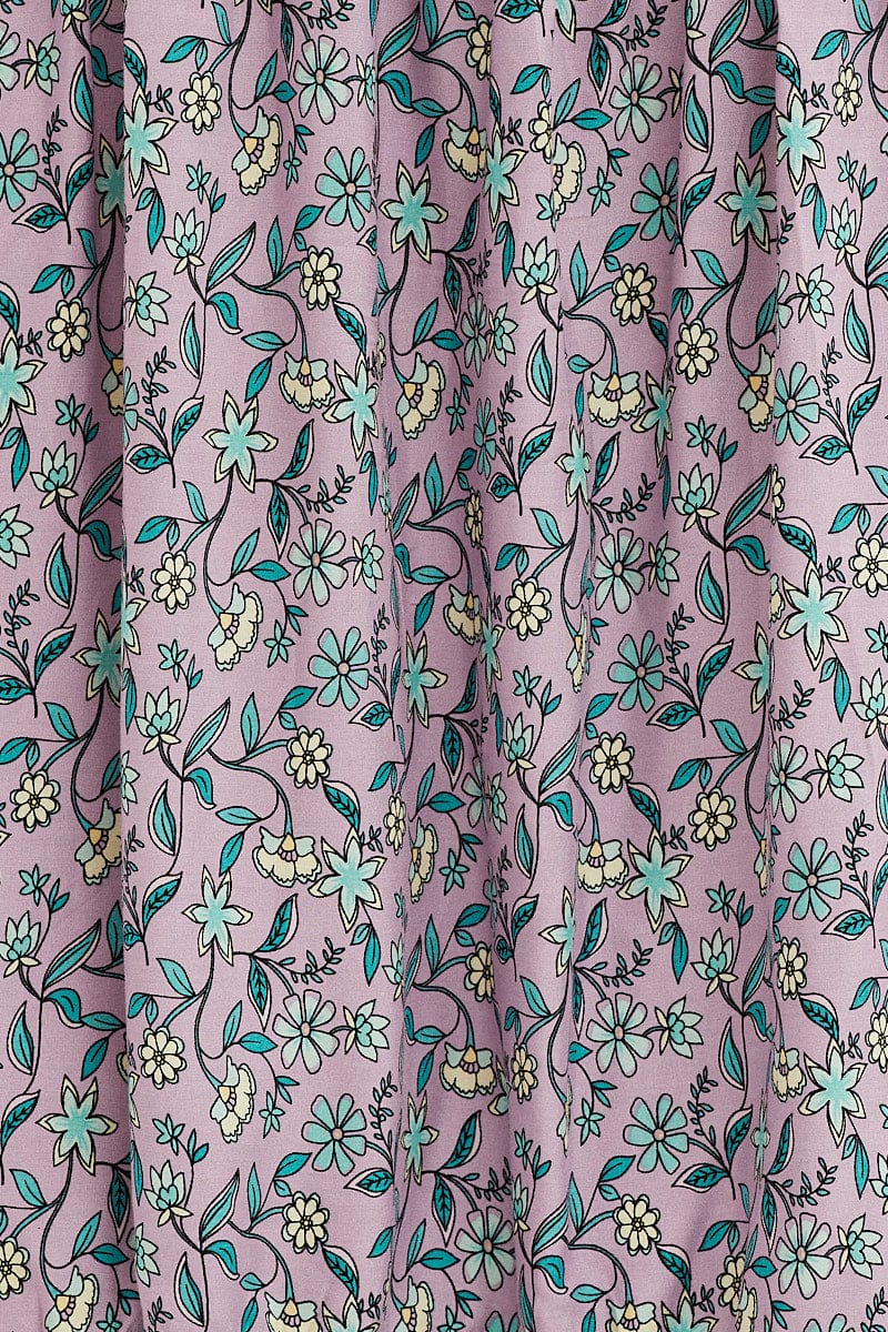 Boho Print V-Neck Short Sleeve Maxi Dress