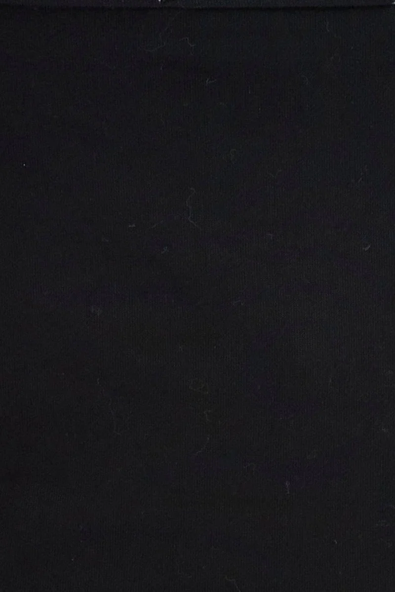 Black Cotton Stretch High Neck Cropped Singlet