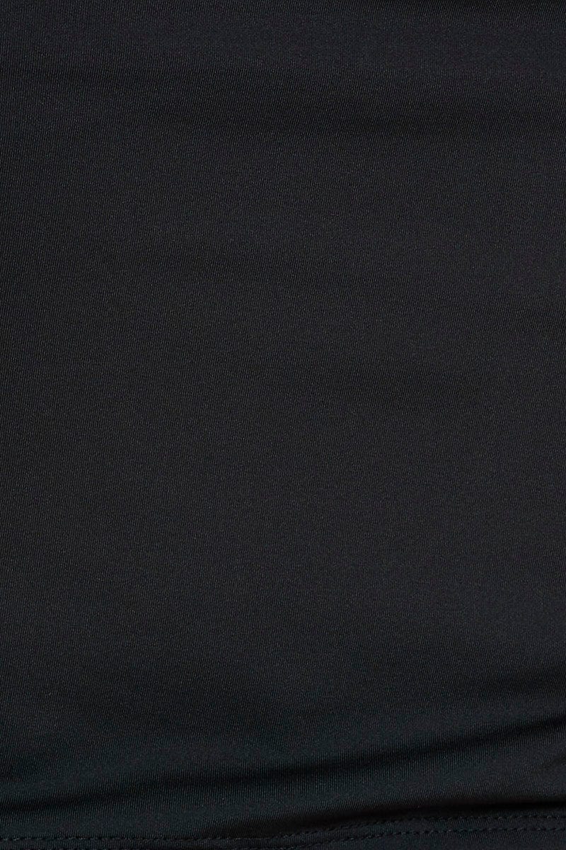 Black Crop Top Side Drawstring