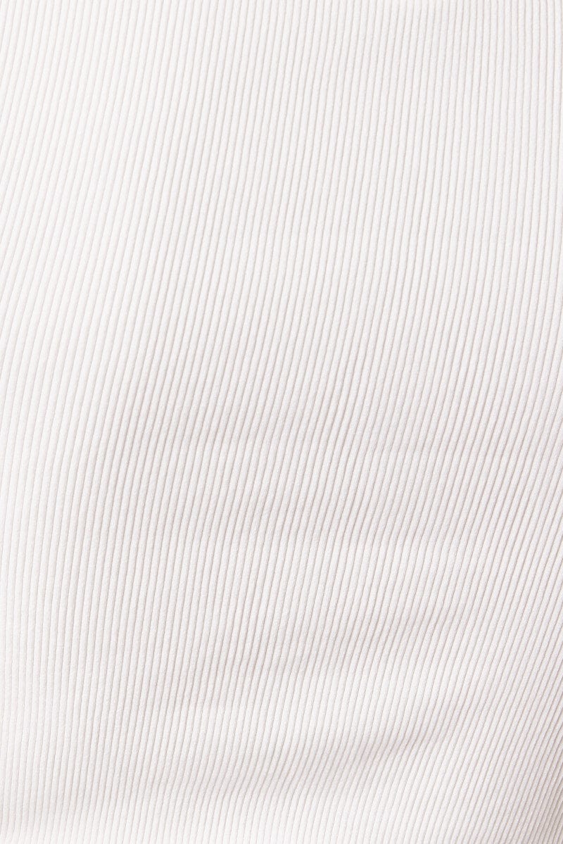 White High Neck Top Long Sleeve Seamless