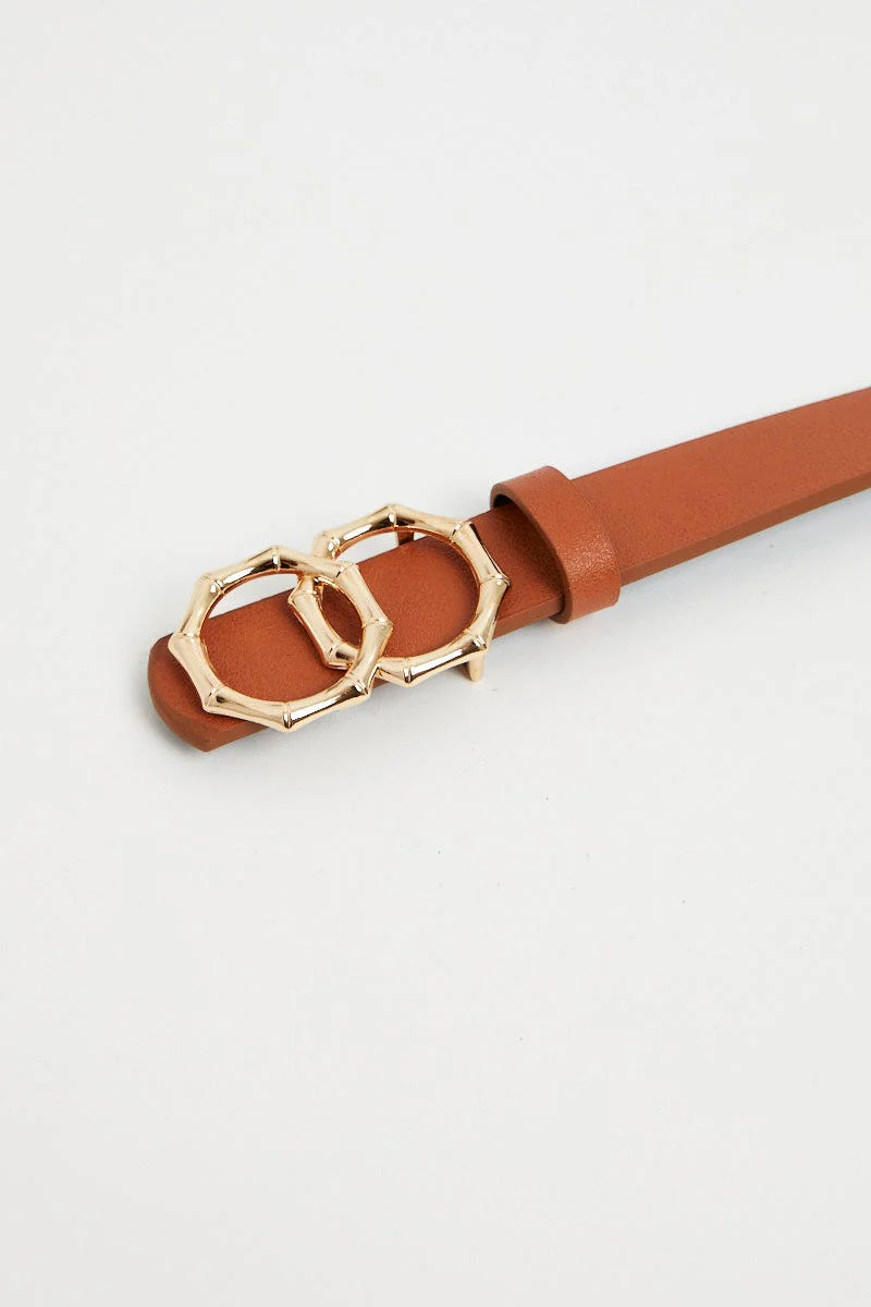 Tan Double Ring Belt