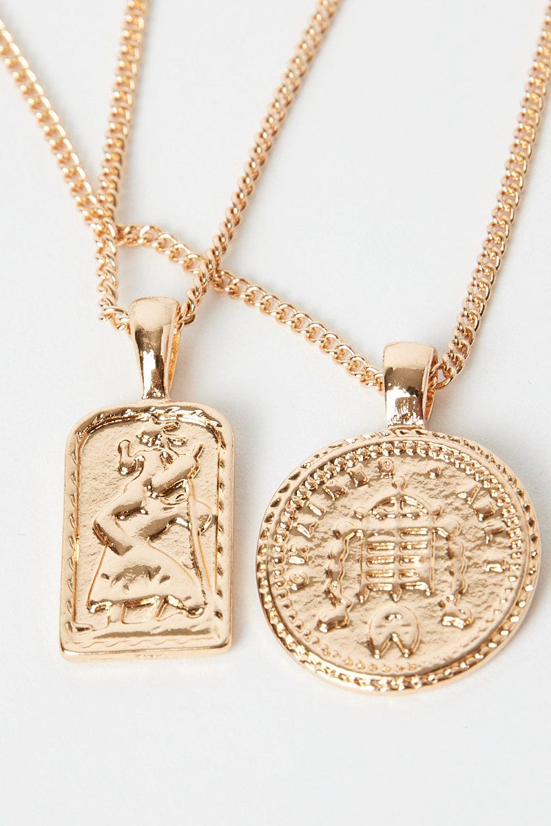 Gold Pendent Layered Necklace
