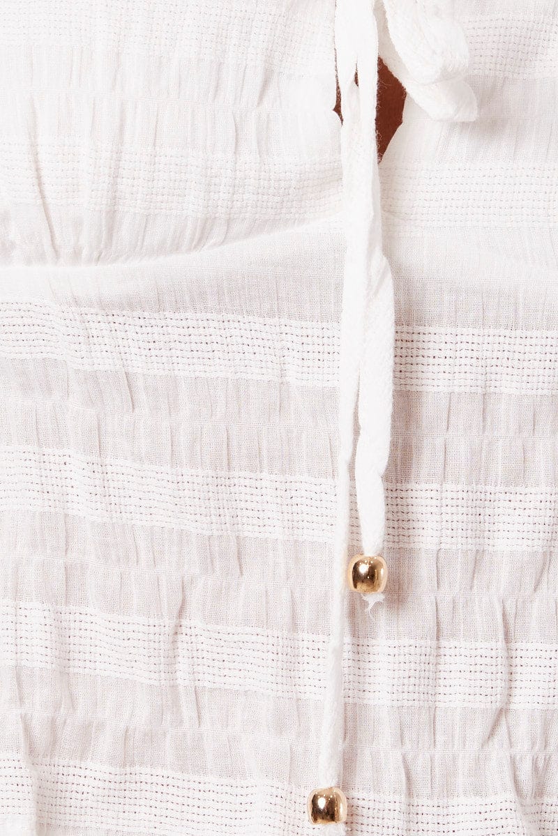 White Puff Sleeve Top Short Sleeve