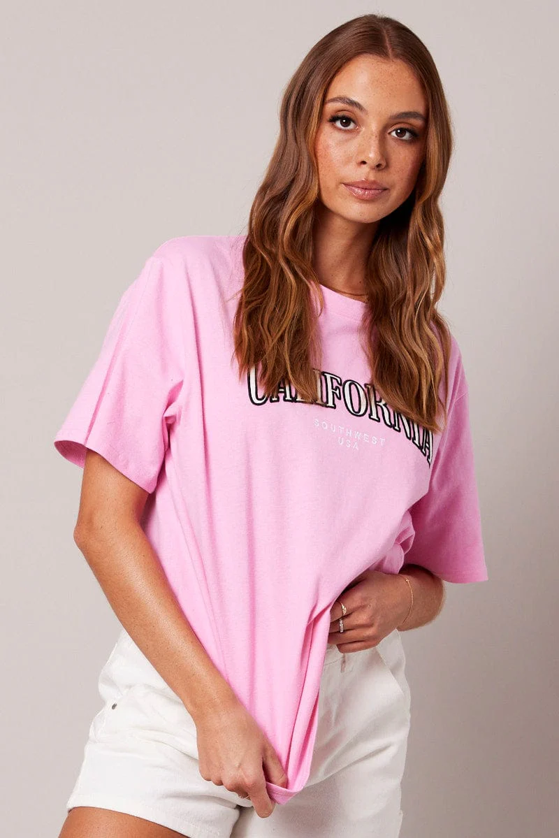 Pink Graphic Tee Short Sleeve