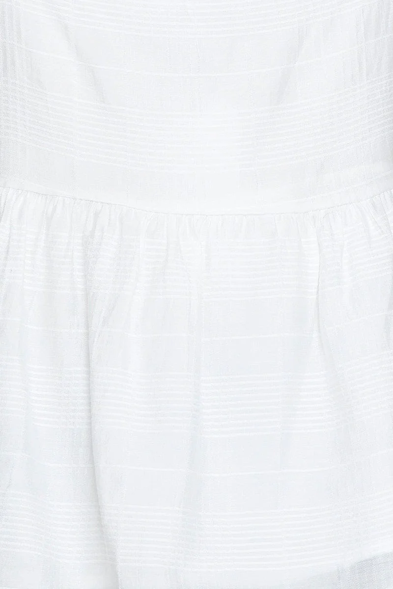 White Peplum Top Short Sleeve