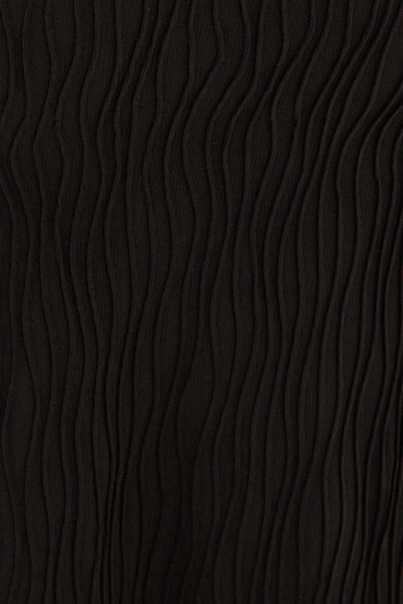 Black Keyhole Midi Skirt