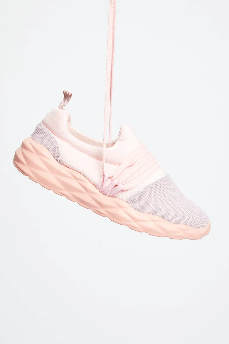 Pink Strap Detail Sneakers