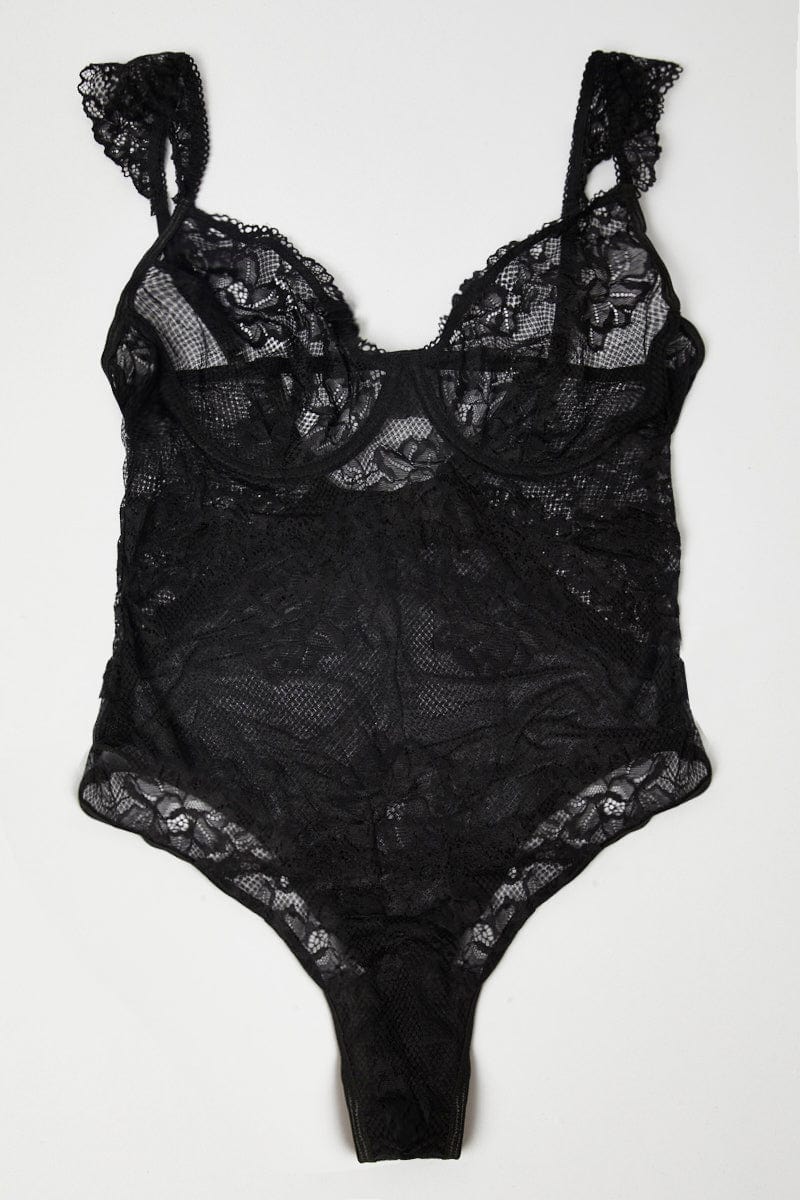 Black Lace Bodysuit One Piece Lingerie