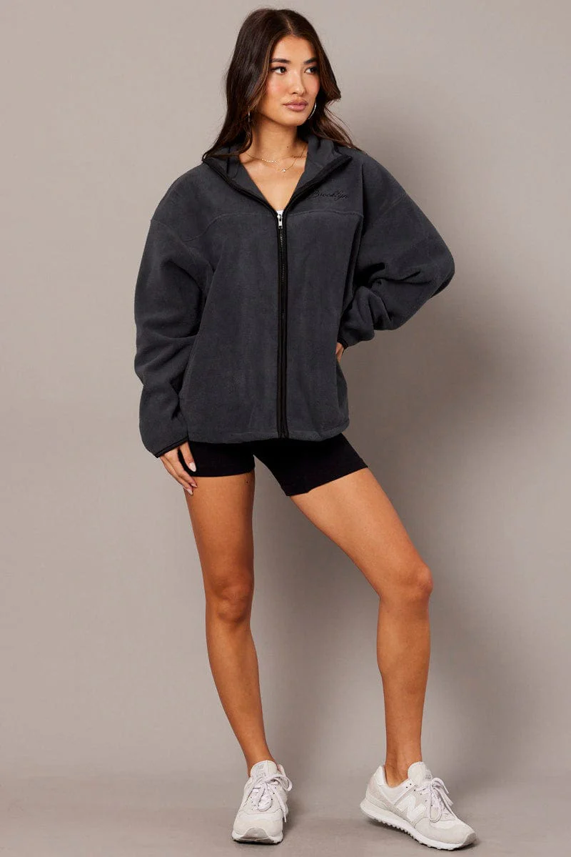 Grey Jacket Long Sleeve Fleece