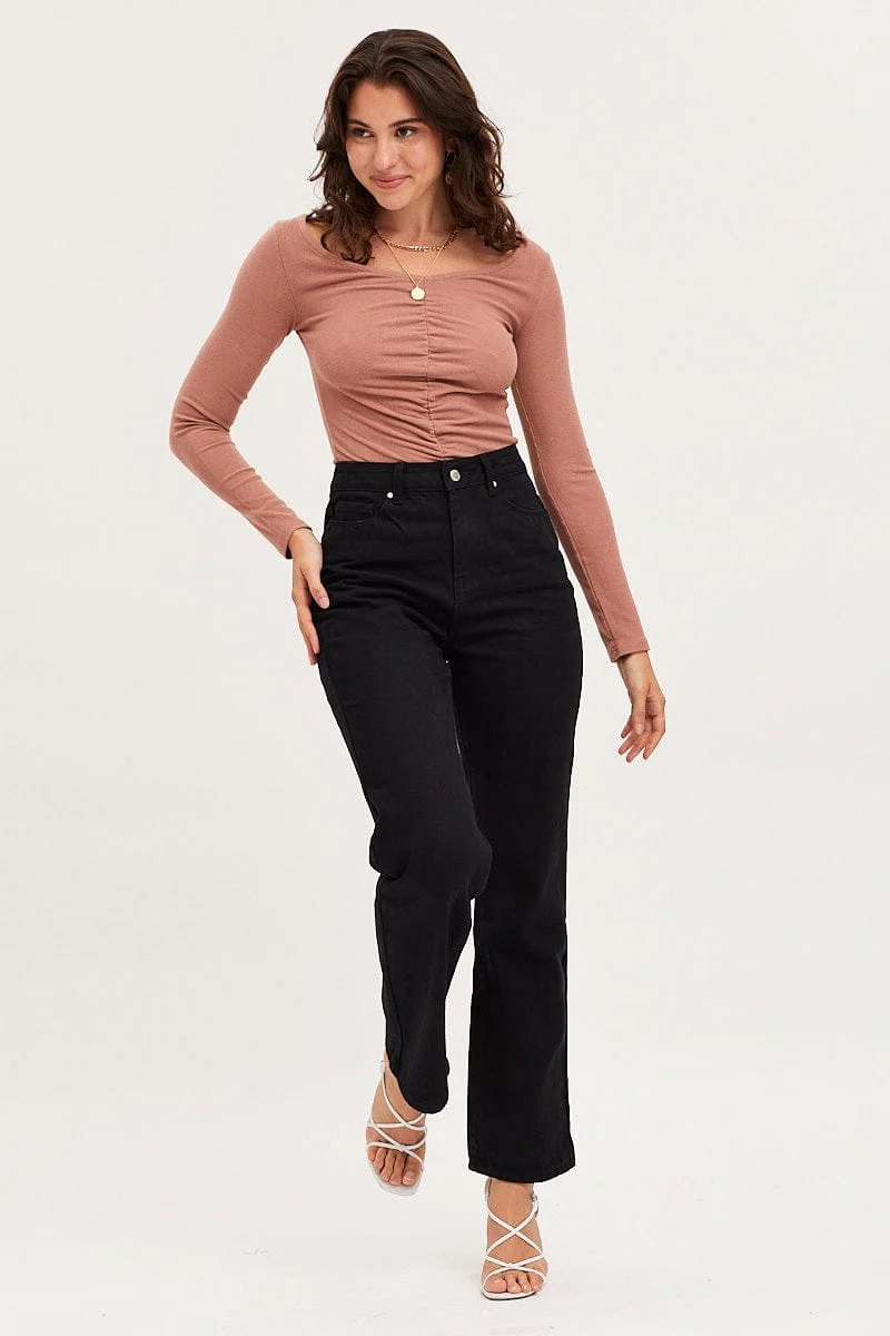 Brown T Shirt Long Sleeve