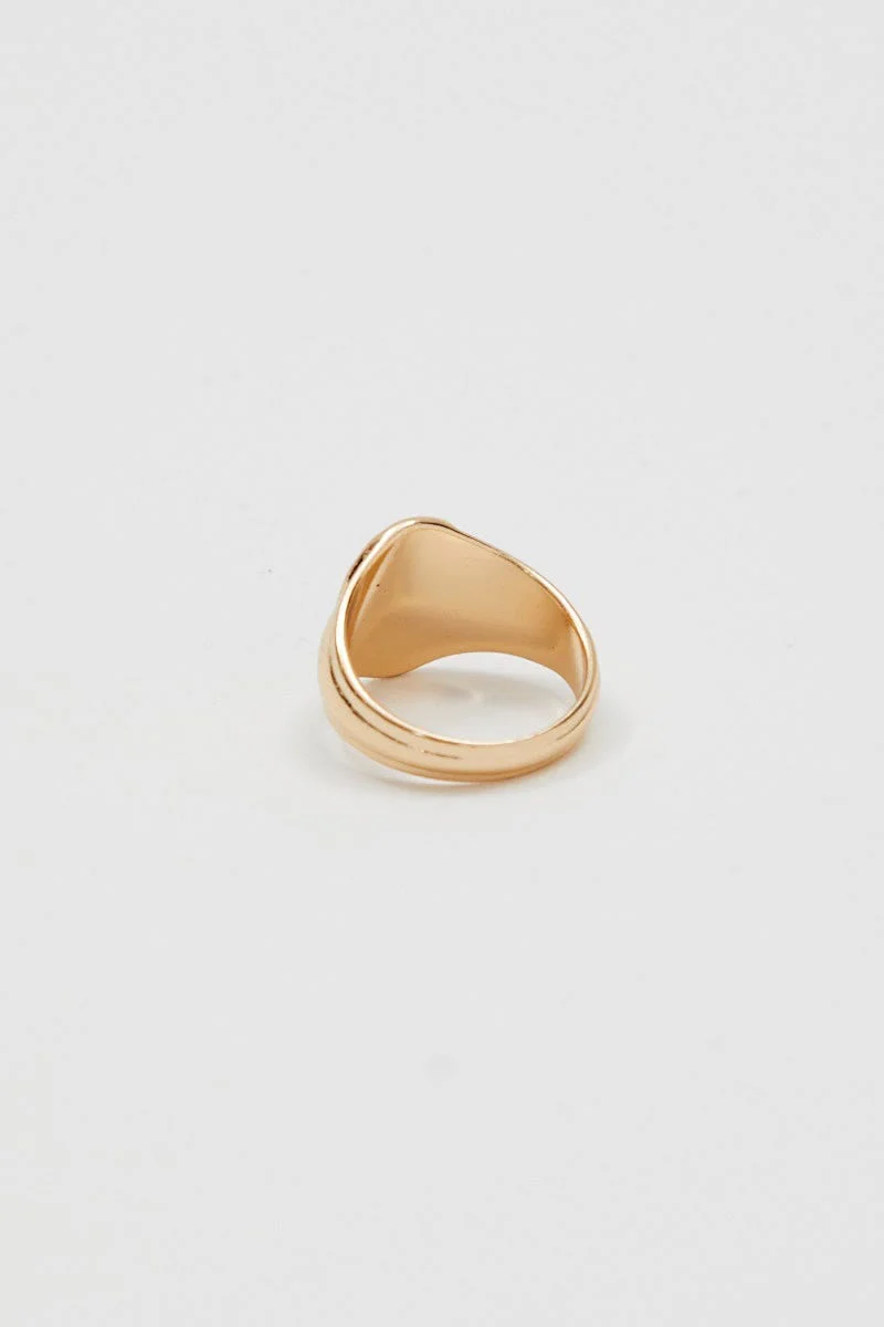Gold Anchor Chunky Ring