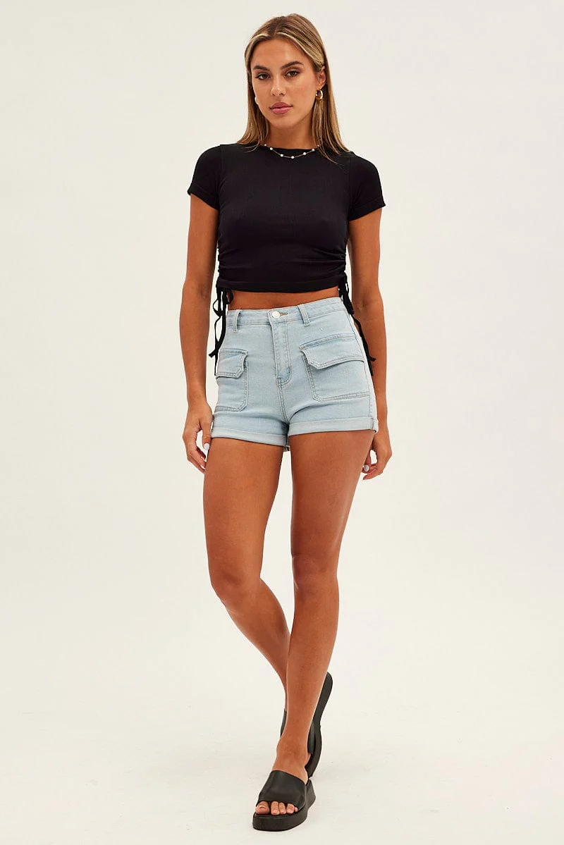 Black T Shirt Short Sleeve Crew Neck
