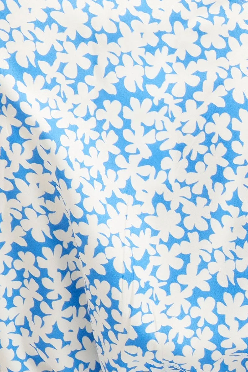 Print Wrap Top Long Sleeve Peplum