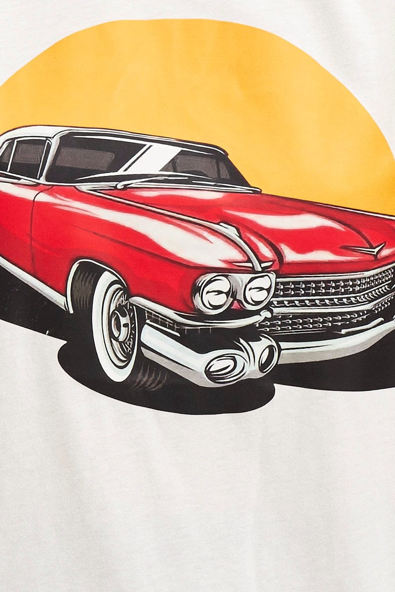 White Graphic T Shirt Short Sleeve