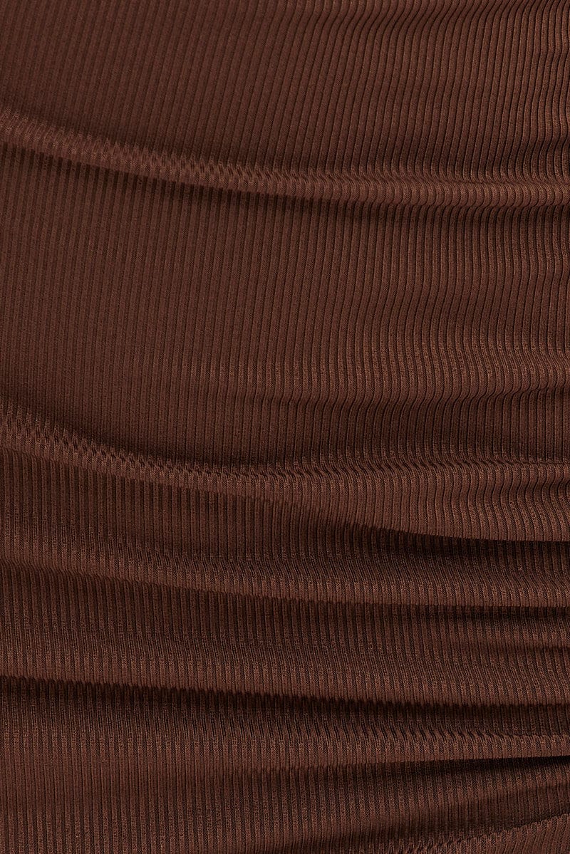 Brown Cut Out Bodycon Party Dress