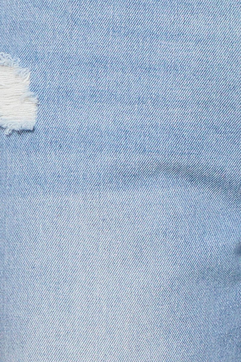 Blue Boyfriend Denim Jeans High Rise