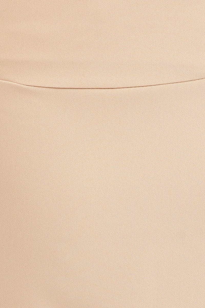 Beige Corset Mini Skirt