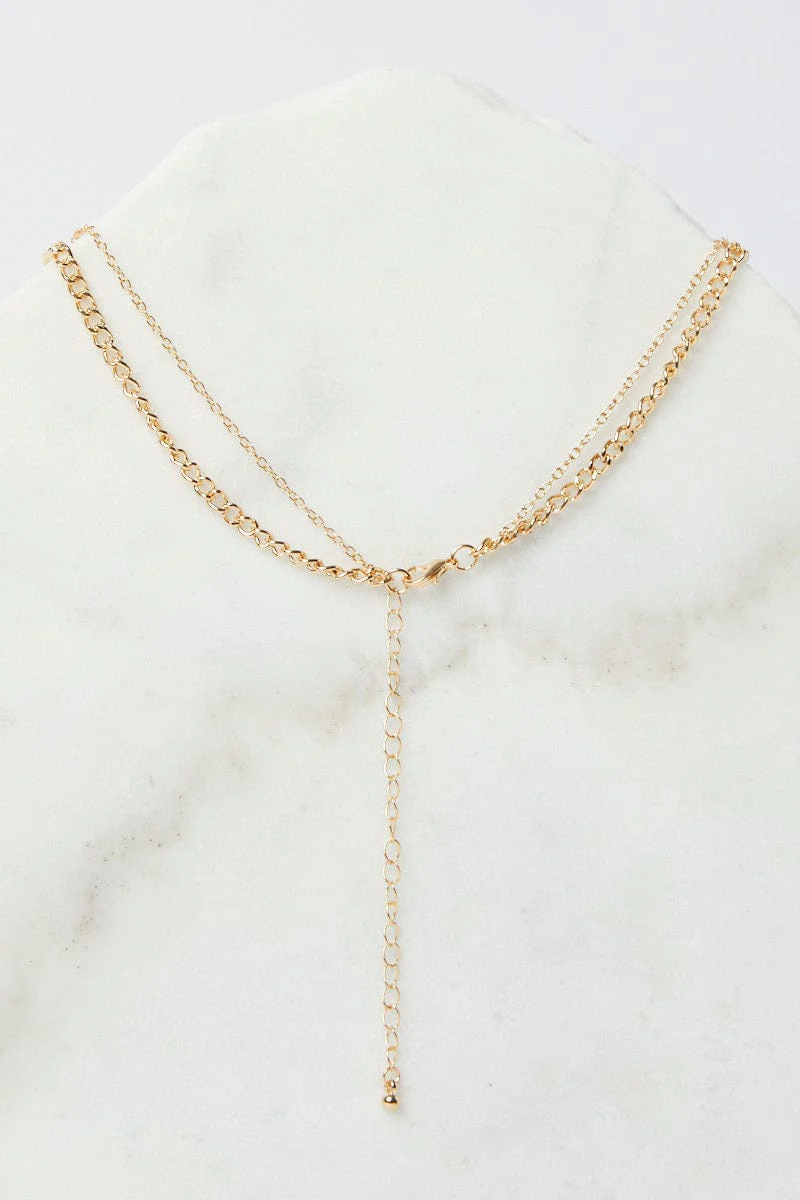 Gold Butterfly Layered Necklace